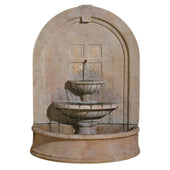 Fiore Stone Seasons Change Cast Stone Wall Outdoor Fountain With Plain White Background
