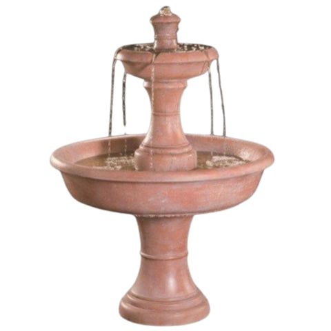 Fiore Stone Shasta Two Tier Garden Fountain With White Plain Background