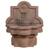 Fiore Stone Shell Quatrefoil Wall Outdoor Fountain - Small With White Plain Background