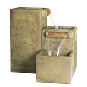 Fiore Stone Square Cascade Fountain With Plain White Background