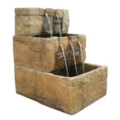Fiore Stone Stone Courtyard Cascade Wall Outdoor Fountain With Plain White Background
