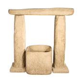 Fiore Stone Stonehenge Outdoor Fountain With Plain White Background