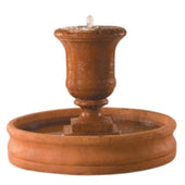 Fiore Stone Tall Urn Cast Stone Outdoor Fountain - Medium Plain White Background