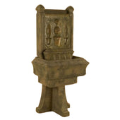 Fiore Stone Topiary Wall Outdoor Fountain With Plain White Background