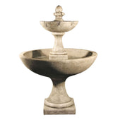Fiore Stone Trinidad Tiered Cast Stone Fountain with International Finial With Plain White Background