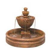 Fiore Stone Tuscany Tiered Outdoor Fountain With 46 Inch Basin With Plain White Background