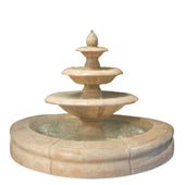 Fiore Stone Venetian Fountain with Fiore Pond With Plain White Background