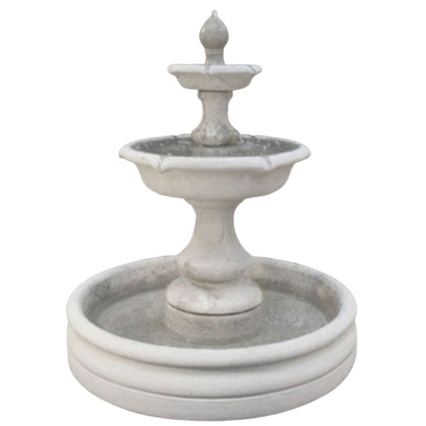 Fiore Stone Verona Tiered Outdoor Fountain, Small with 46Inch Basin  With Plain White Background