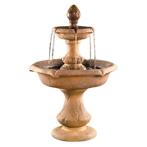 Fiore Stone Verona Two Tier Garden Fountain - Short With Plain White Background