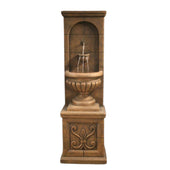 Fiore Stone Vestibule Wall Cast Stone Outdoor Fountain With Plain White Background