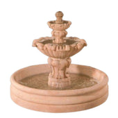 Fiore Stone Vesuvio Tiered Garden Fountain With 46 Inch Basin With Plain White Background