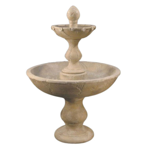Fiore Stone Vicenza Tiered Garden Water Fountain With Plain White Background