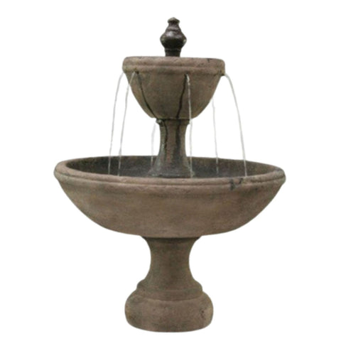 Fiore Stone Vignoble Tiered Garden Fountain With Plain White Background