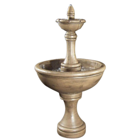 Fiore Stone Vinci Tiered Garden Fountain With Plain White Background