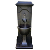 Fiore Stone Vista Wall Outdoor Fountain With Plain White Background