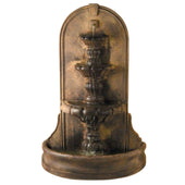 Fiore Stone Vizcaya Wall Outdoor Fountain - Large With Plain White Background