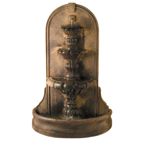 Fiore Stone Vizcaya Wall Outdoor Fountain - Large With Plain White Background