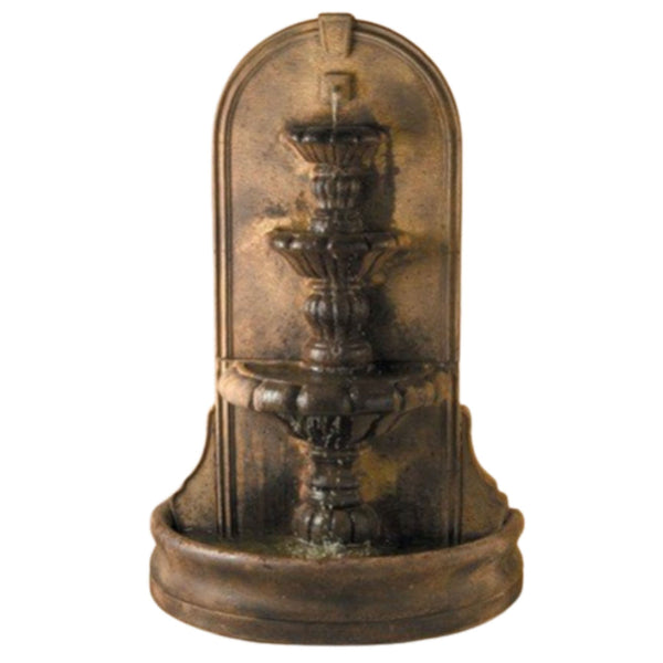 Fiore Stone Vizcaya Wall Outdoor Fountain - Large With Plain White Background