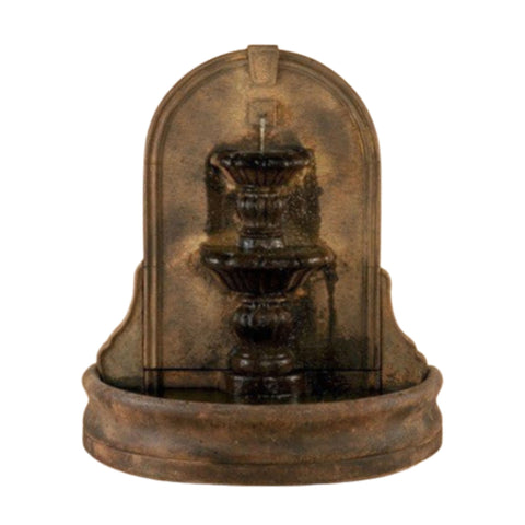 Fiore Stone Vizcaya Wall Outdoor Fountain - Small With Plain White Background