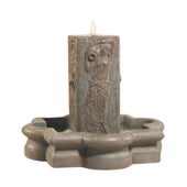 Fiore Stone Water Maiden Outdoor Fountain in Quatrefoil Basin With Plain White Background