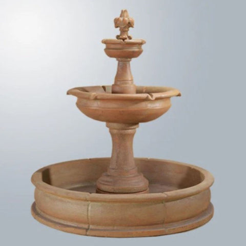 Fleur De Lis Pond Fountain With Gray Gradient Background