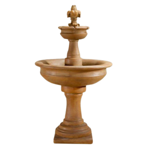 Fleur De Lis Two Tier Fountain With Plain White Background
