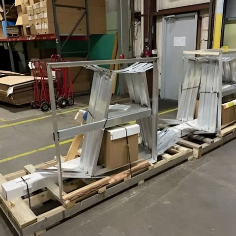 Floating Christmas Tree On Pallet Before Assembly