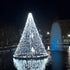 Thumbnail for Floating Christmas Tree With White Lights & A Fountain In The Background