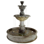 Florica Althum Pond Fountain With Plain White Background