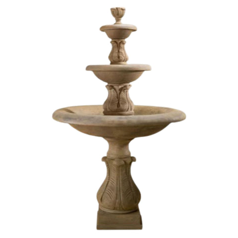 Folium Three Tier Fountain Short Spacers With Plain White Background