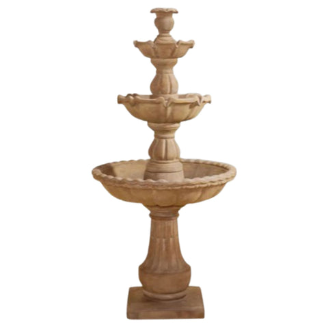 Gaetana Three Tier Fountain With Plain White Background