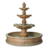 Garda Three Tier Pond Fountain With Plain White Background