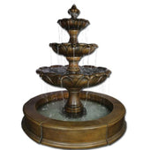 Gardenia Three Tier Easy Pond Fountain With Plain White Background