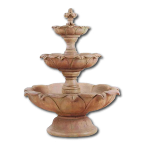 Gardenia Three Tier Fountain - Short With Plain White Background
