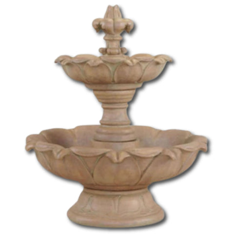 Gardenia Two Tier Fountain Short With Plain White Background