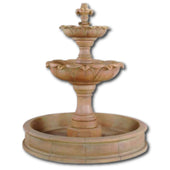 Gardenia Two Tier Pond Fountain With Plain White Background