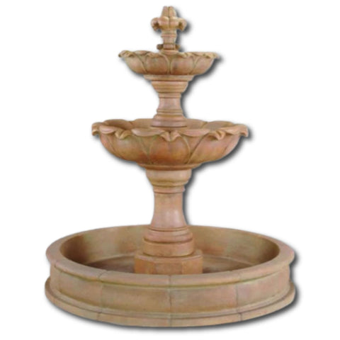 Gardenia Two Tier Pond Fountain With Plain White Background