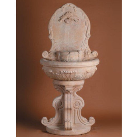 Garland Wall Cast Stone Outdoor Fountain With Colored Background