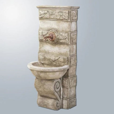 Giannini Garden Abetone Wall Outdoor Water Fountain for Spout With Gray Gradient Background
