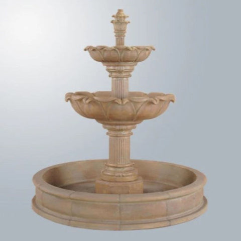 Giannini Garden Acquarossa Outdoor Pond Fountain With Gray Gradient Background