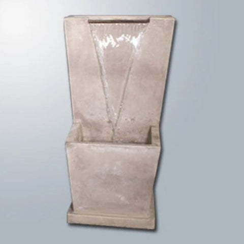 Giannini Garden Adelina Lamina Wall Fountain With Gray Gradient Background