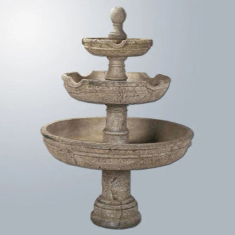 Giannini Garden Agrigento Three Tier Outdoor Water Fountain With Gray Gradient Color Background
