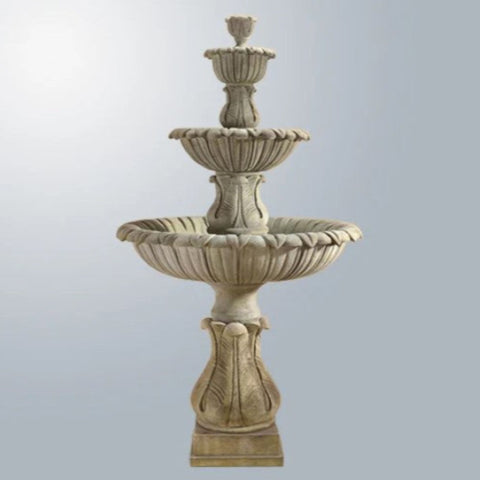 Giannini Garden Altus Calanthia Three Tier Fountain With Gray Gradient Background