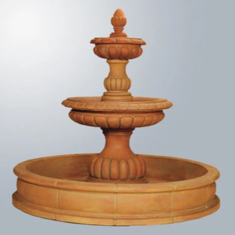 Giannini Garden Ambra Two Tier Pond Fountain With Gray Gradient Background