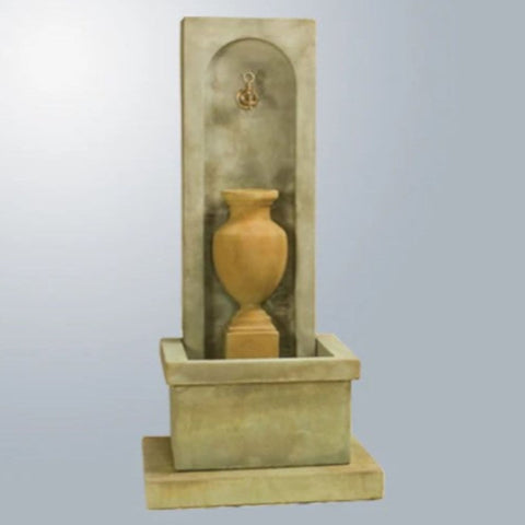 Giannini Garden Amphorae Wall Fountain For Spout With Gray Gradient Background