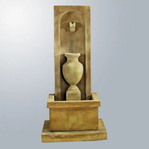 Giannini Garden Amphorae Wall Fountain With Gray Gradient Background