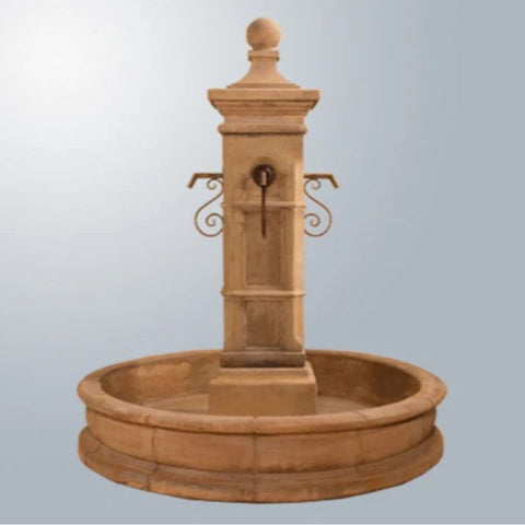 Giannini Garden Aquitaine Pond Fountain With  Gray Gradient Background