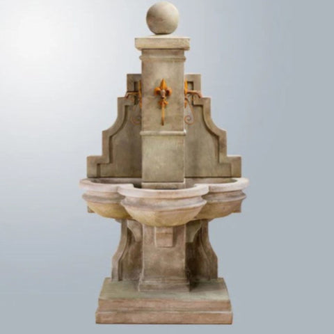 Giannini Garden Arles Wall Fountain For Spouts With Gray Gradient Background