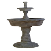 Giannini Garden Artesia Slate Two Tier Outdoor Water Fountain With Plain White Background