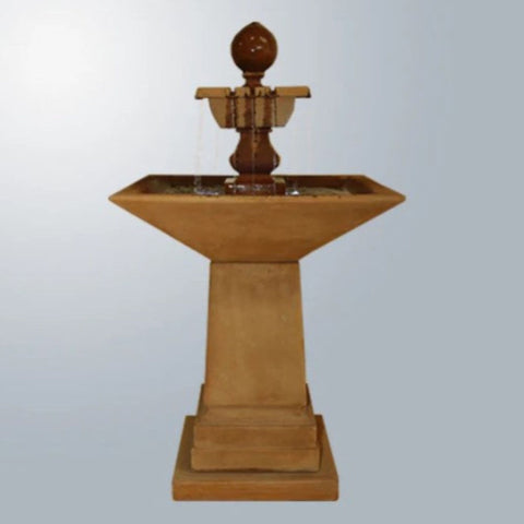 Giannini Garden Avalon Square Fountain With Gray Gradient Background